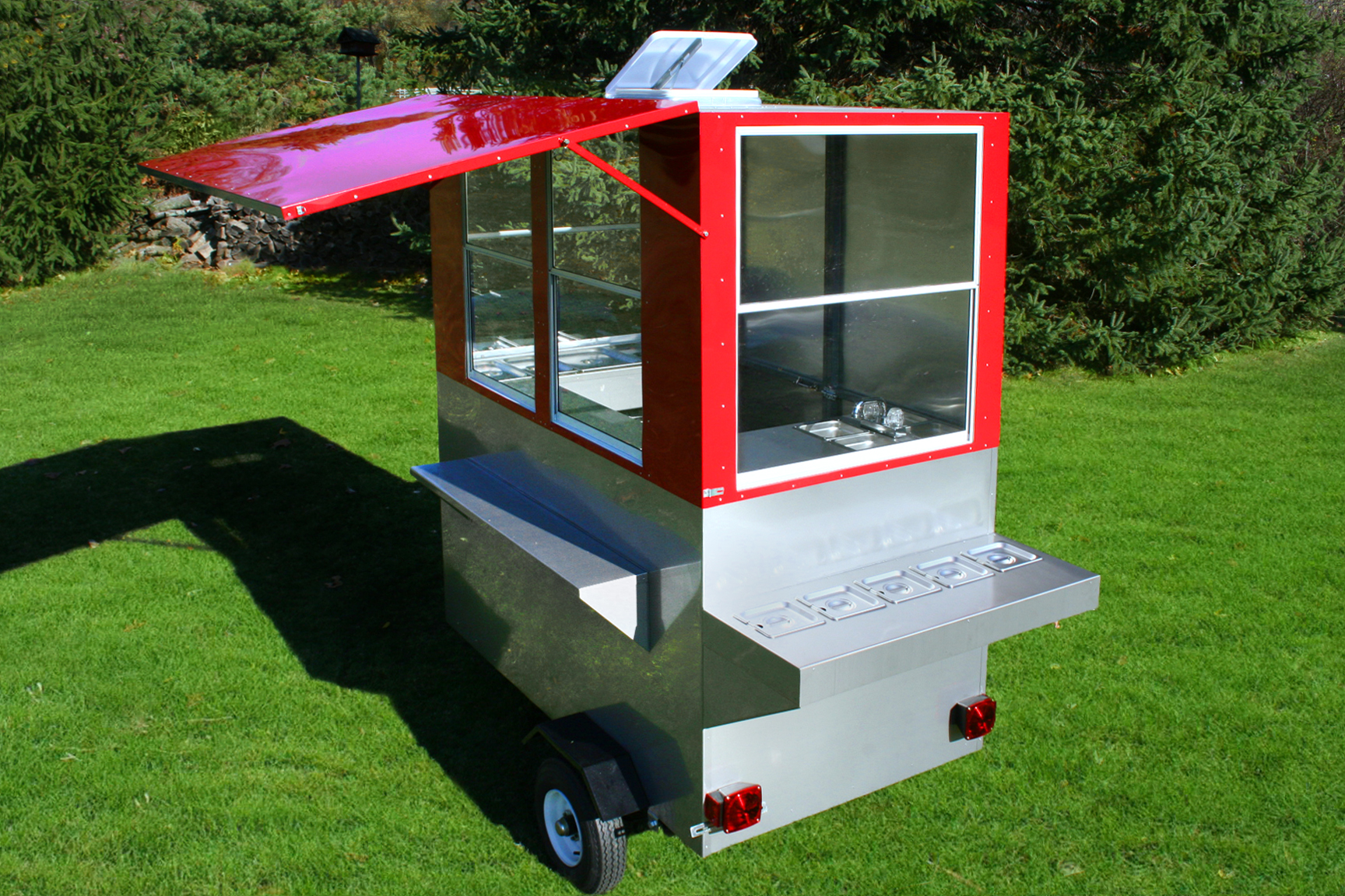 food trailer for sale hot dog cart enclosed grill weenie genie
